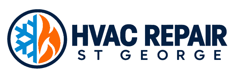 HVAC Repair St George logo: snowflake and flame badge