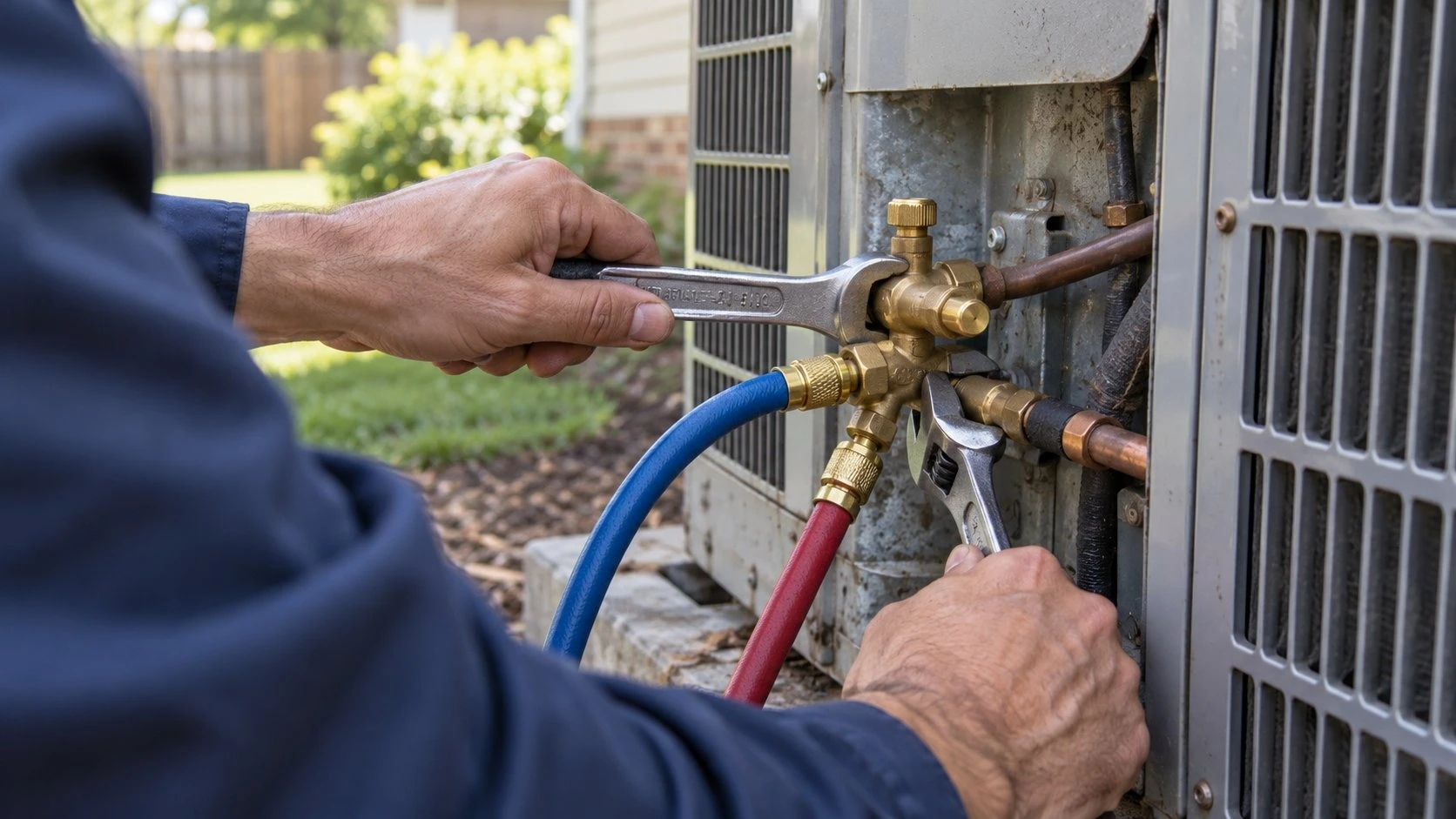 AC not cooling St. George: gauge readings on the refrigerant lines show the cause